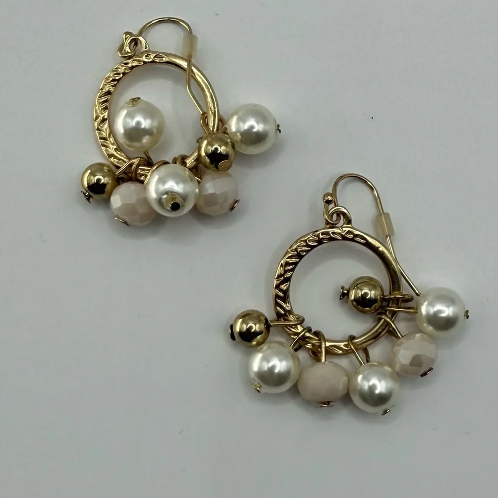 Jules B Gold Tone Pearl Dangle Earrings